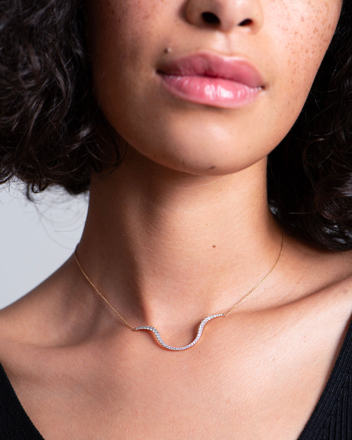 marie mas radiant chain necklace rose gold & diamonds 1