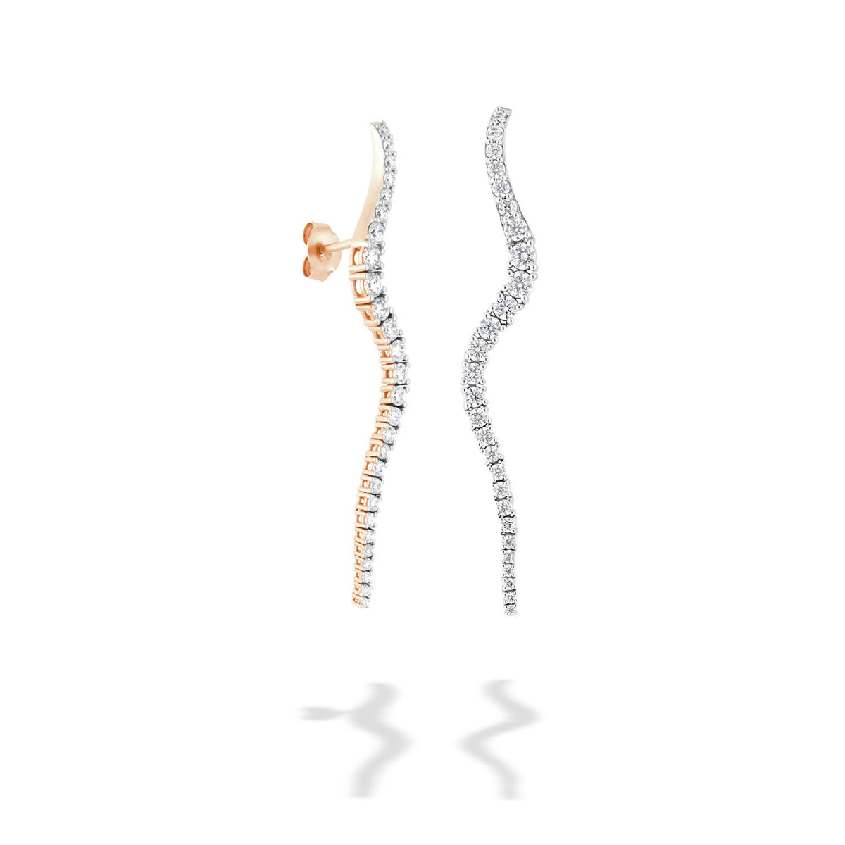 marie mas twinkle earrings diamonds rose gold
