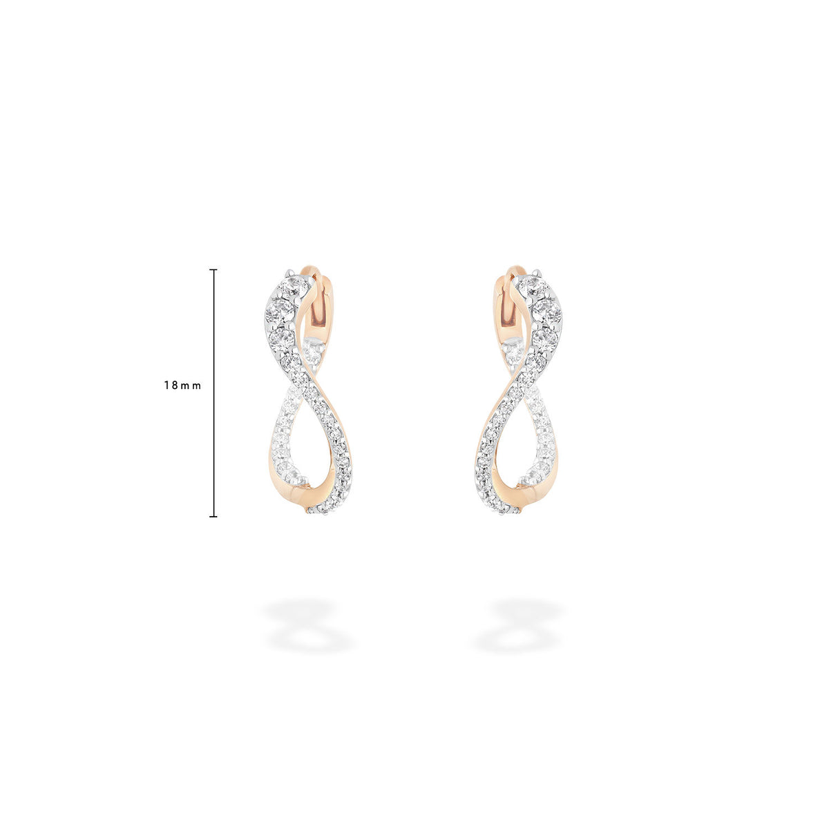 marie mas pair of classic caustic light hoop earrings 18k rose gold diamonds size