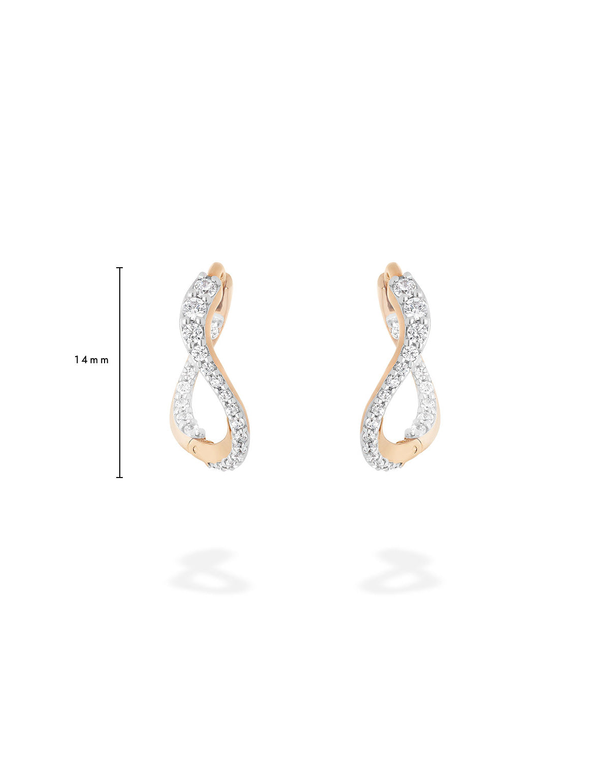 Petit Caustic Light 18K Rose Gold Hoops w. Diamond