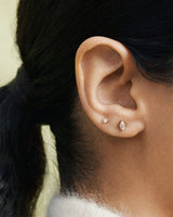 Marquise 14K Gold Studs w. Lab-Grown Diamonds