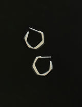 Asymmetric Medium Silver Hoops