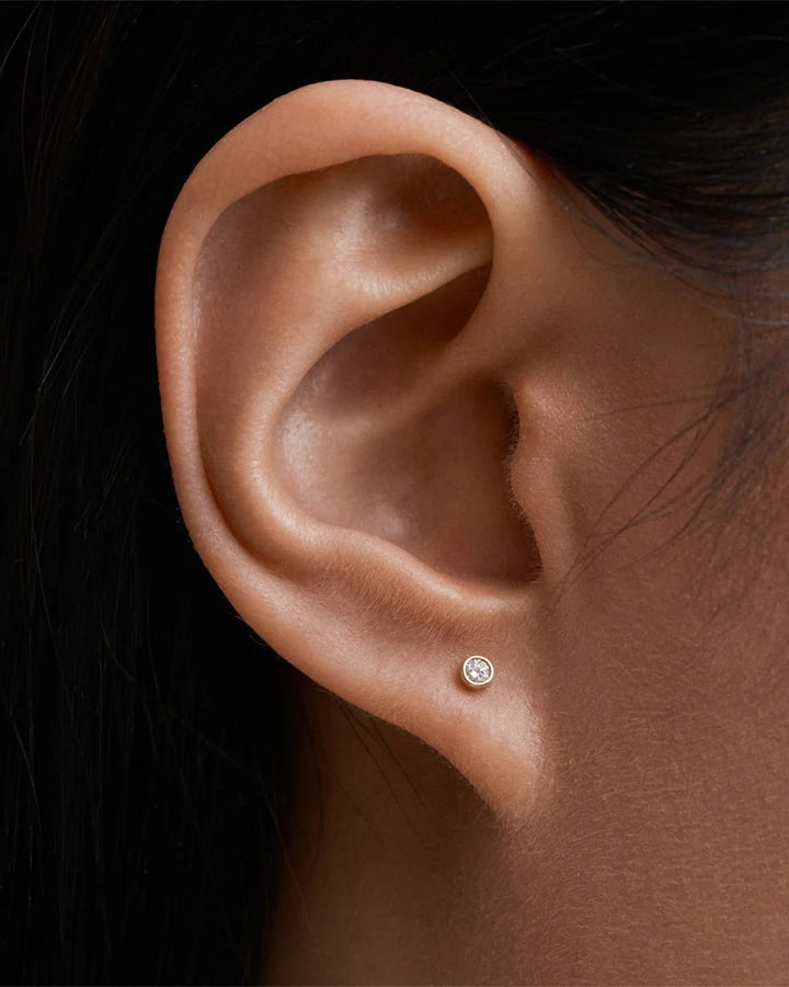 Mini Diamond 14K Gold Studs w. Lab-Grown Diamonds