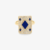 Blue Honneur Medium 18K Gold Ring w. Lab-Grown Diamonds