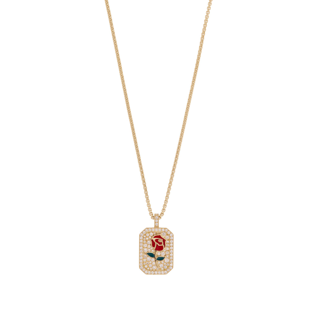 Rose Noire 18K Gold Necklace w. Lab-Grown Diamonds