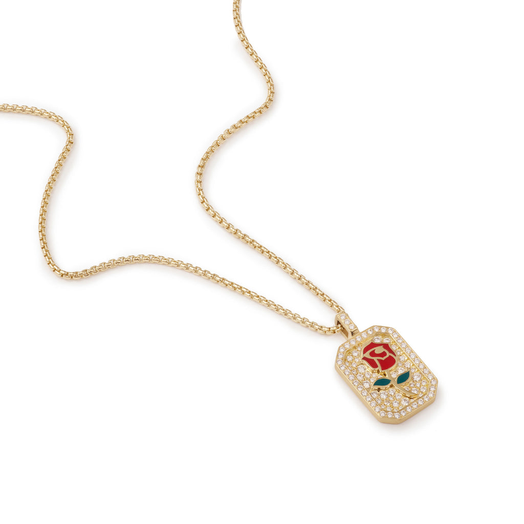 Rose Noire 18K Gold Necklace w. Lab-Grown Diamonds