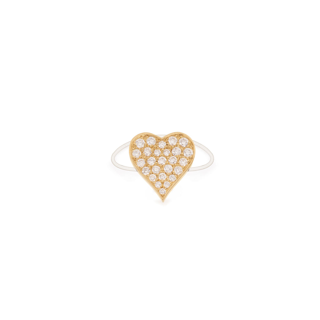 Large Âme Nylon 18K Gold Ring w. Lab-Grown Diamonds