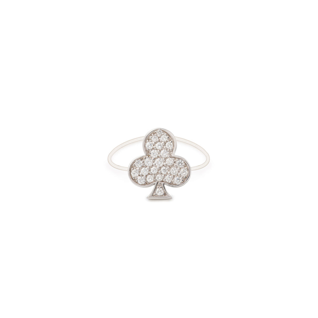 Large Harmonie Nylon 18K White Gold Ring w. Lab-Grown Diamonds