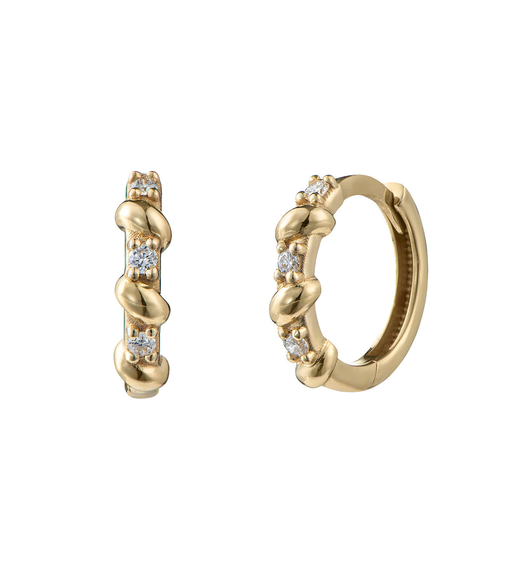 Rope Diamond 18K Gold Huggie
