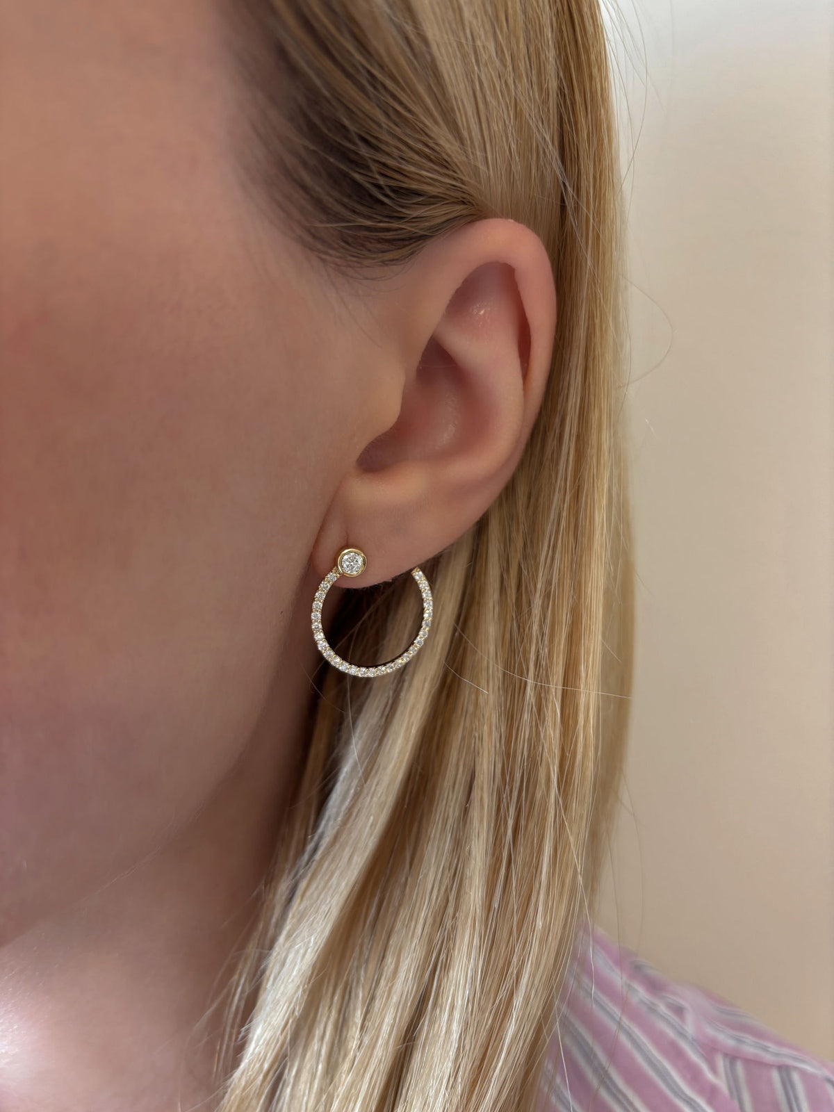 Eternal 18K Gold Hoops w. Diamonds