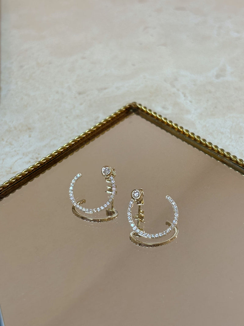 Eternal 18K Gold Hoops w. Diamonds