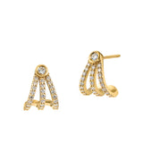 Diamond Fan 18K Gold Earrings