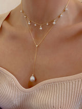 Glimmer Shaker 18K Gold Choker w. Diamonds & Pearls