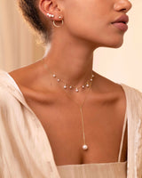 Glimmer Shaker 18K Gold Choker w. Diamonds & Pearls