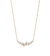 Sea Foam 18K Gold Necklace w. Diamonds & Pearls