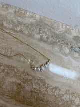 Sea Foam 18K Gold Necklace w. Diamonds & Pearls