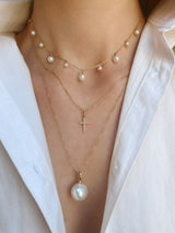 Baroque Pearl 18K Gold Charm Necklace