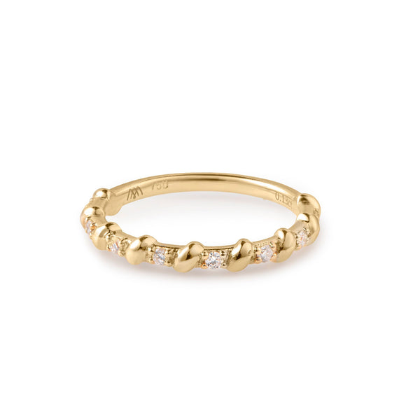 Rope 18K Guld Ring m. Diamanter