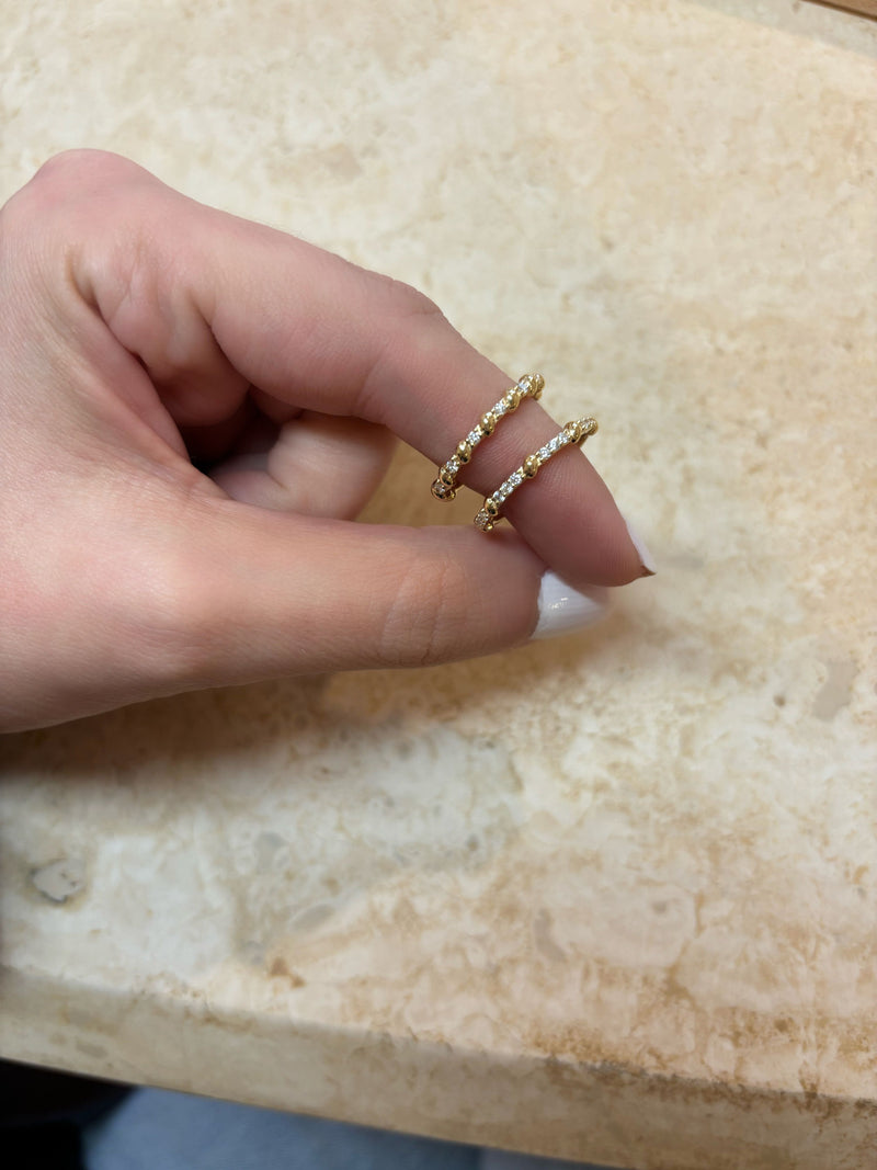 Rope 18K Gold Ring w. Diamonds