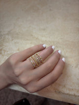 Rope 18K Gold Ring w. Diamonds