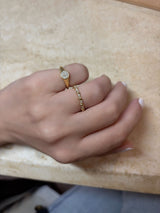 Rope 18K Gold Ring w. Diamonds