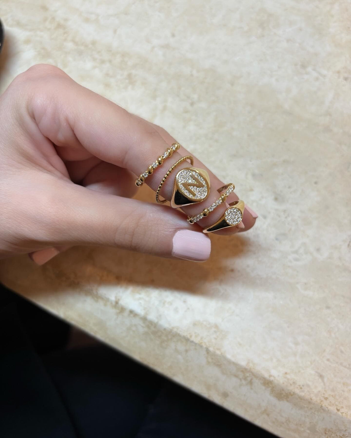 Diamantscheibe 18k Gold Signet Ring