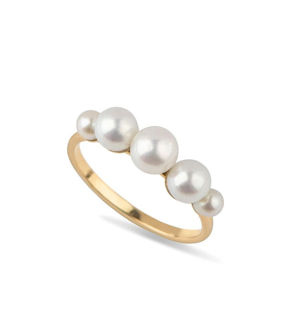 Aphrodite 18K Gold Ring w. Pearls