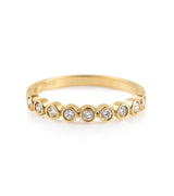 Bezel 18K Guld Ring m. Diamanter