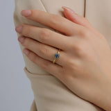 Fortuna Azul 18K Guld Ring m. Akvamarin & Safirer