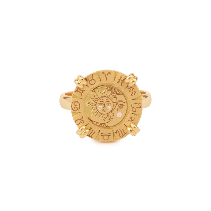 Astro 18K Gold Ring w. Lab-Grown Diamonds