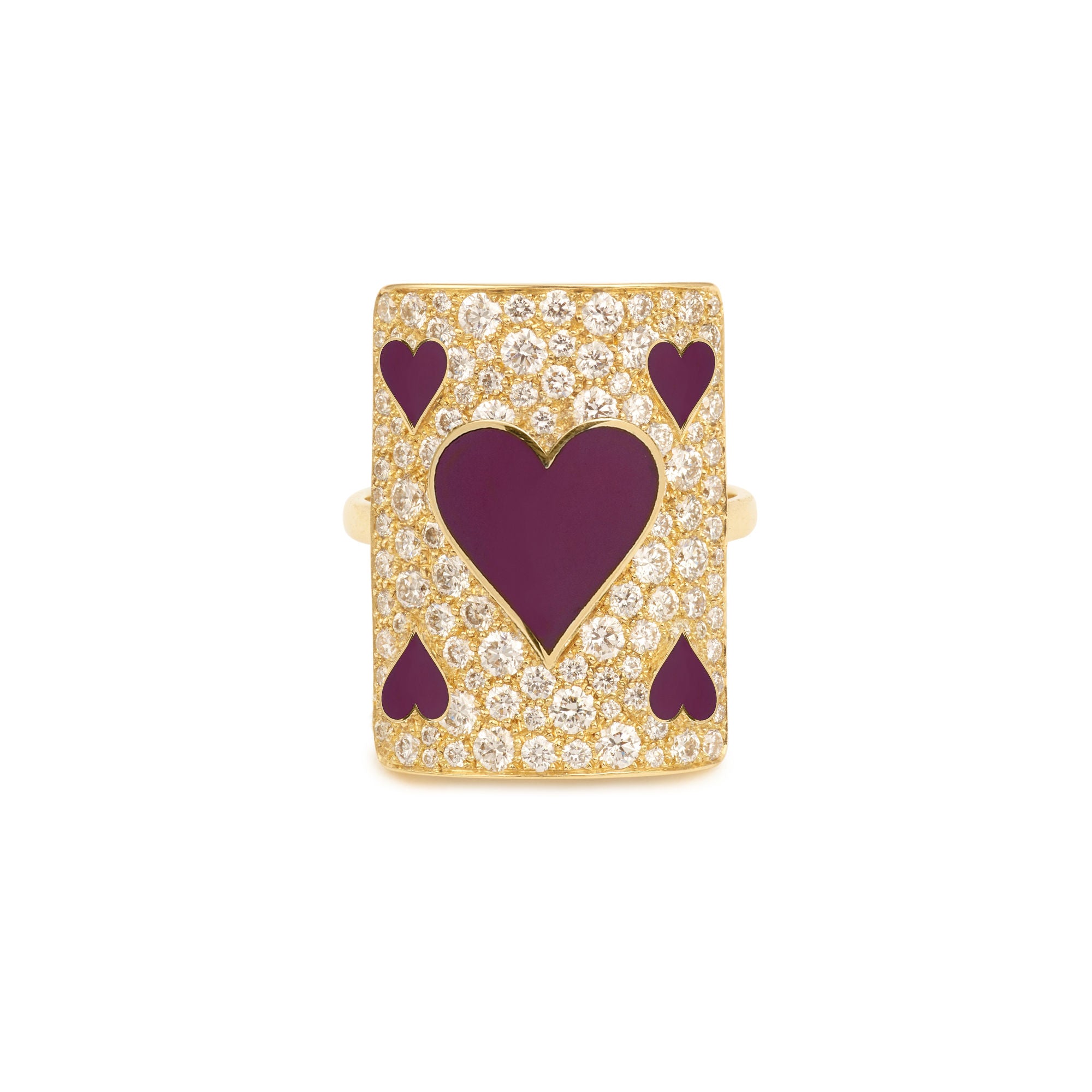 Lovely Âme Giant 18K Gold Ring w. Lab-Grown Diamonds