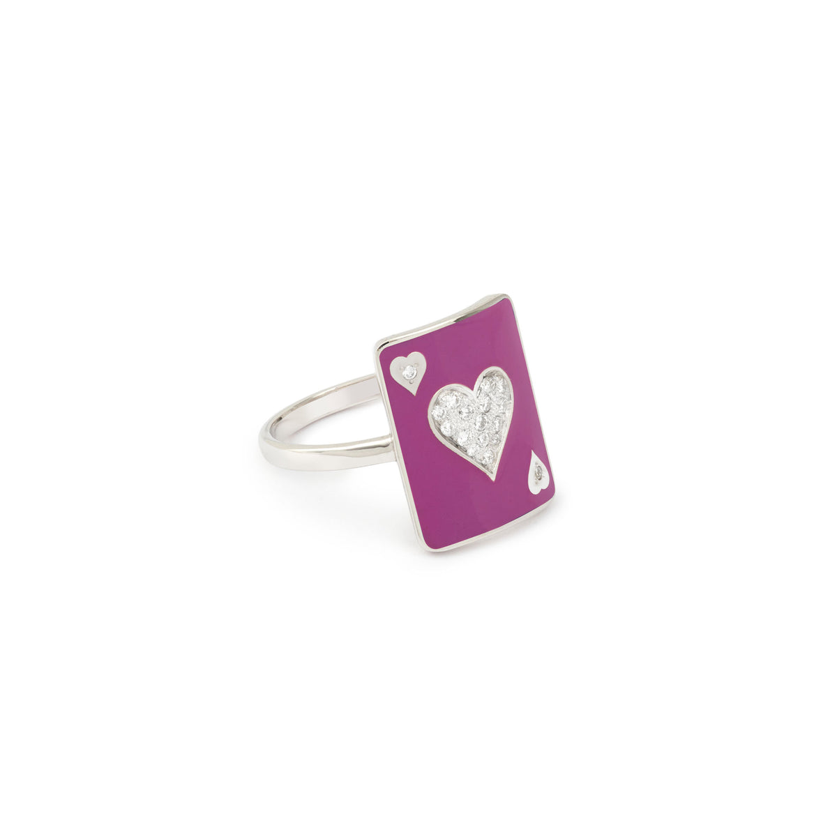 Âme Lacquer Pinkie 18K White Gold Ring w. Lab-Grown Diamonds
