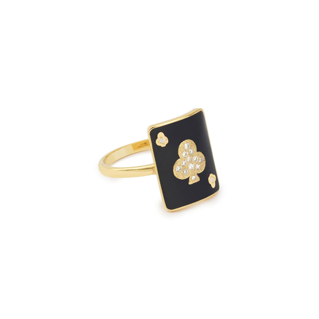 Harmonie Lacquer Pinkie 18K Gold Ring w. Lab-Grown Diamonds