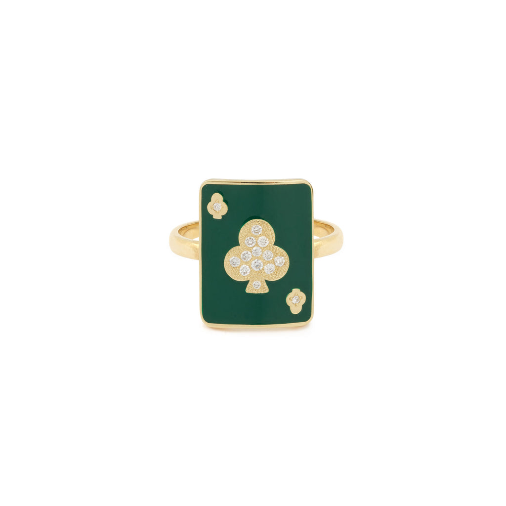 Lucky Harmonie Lacquer Pinkie 18K Gold Ring w. Lab-Grown Diamonds