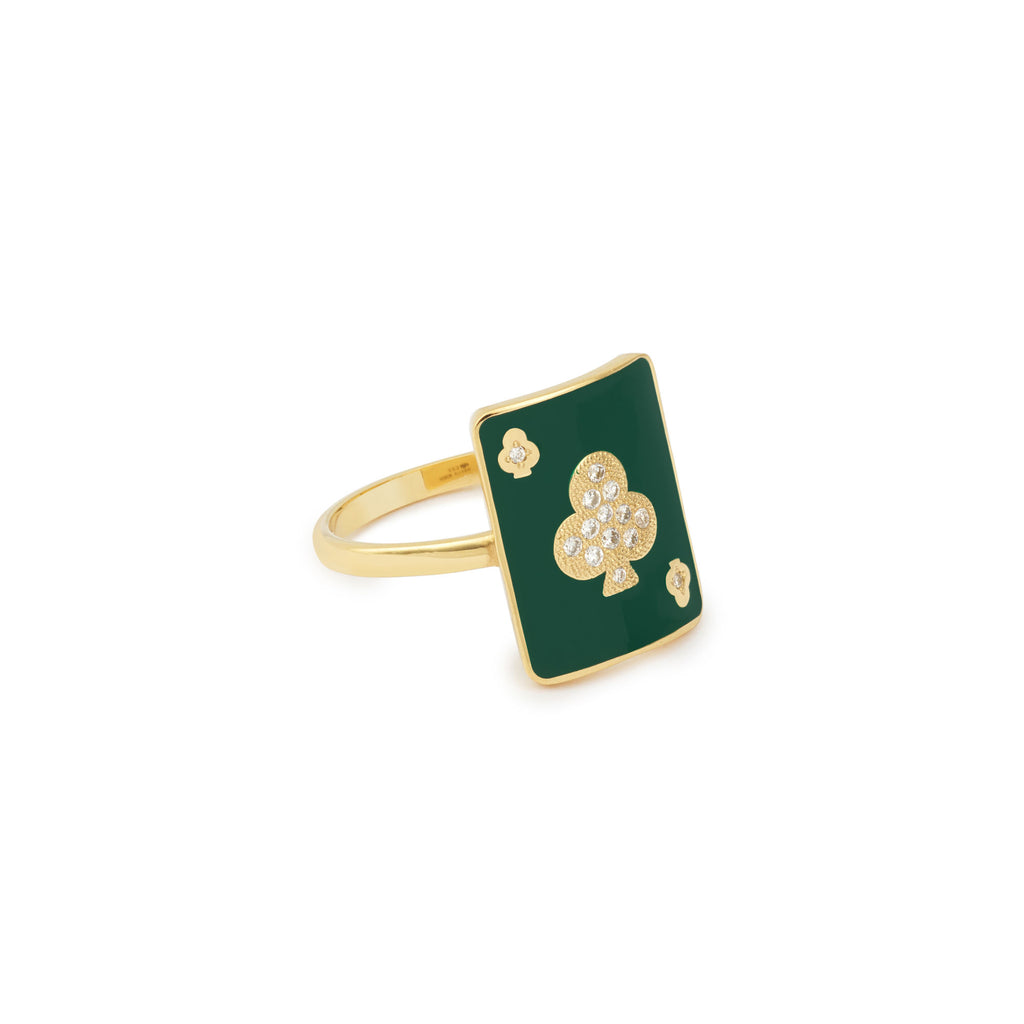 Lucky Harmonie Lacquer Pinkie 18K Gold Ring w. Lab-Grown Diamonds