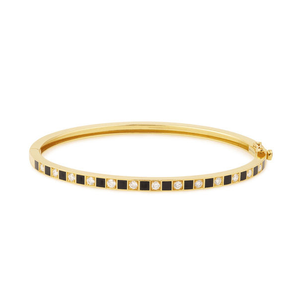 Illusion 18K Gold Bangle w. Lab-Grown Diamonds