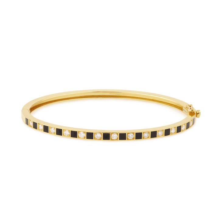 Illusion 18K Gold Bangle w. Lab-Grown Diamonds
