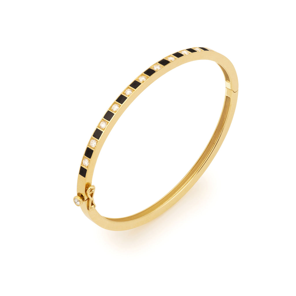 Illusion 18K Gold Bangle w. Lab-Grown Diamonds