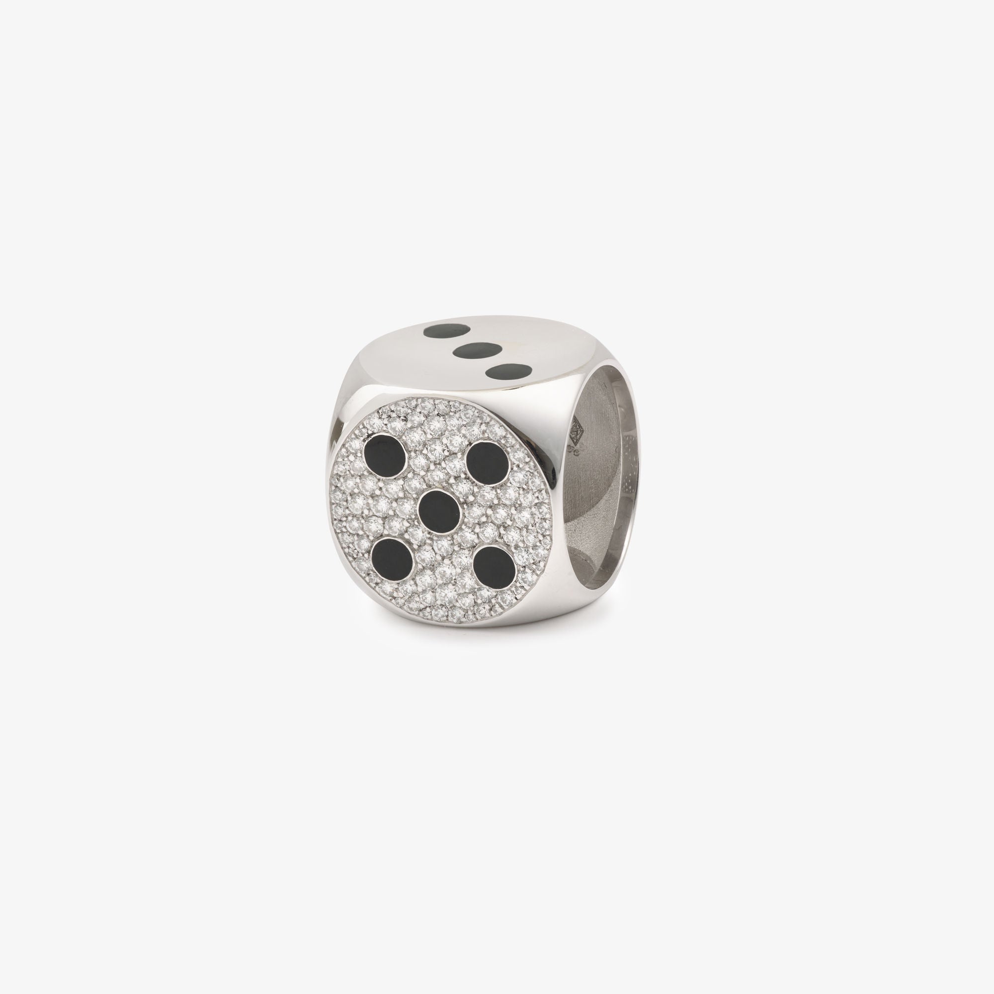 Hasard 18K White Gold Ring w. Lab-Grown Diamonds