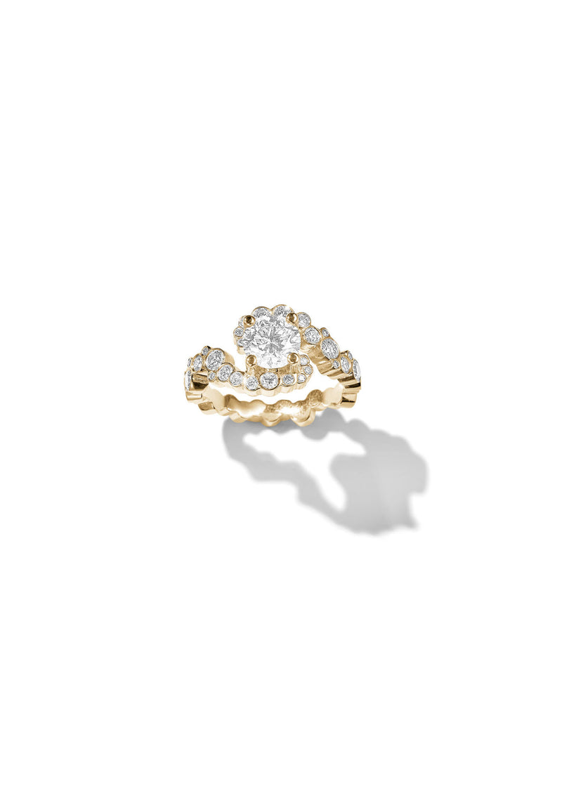 Elysia Majestic 14K Gold Ring w. Diamonds