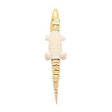 Mammoth Large Alligator Bite 18K Gold Earring