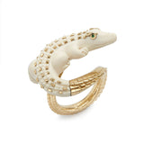 Mammoth Alligator Twist 18K Gold Ring w. Tsavorite