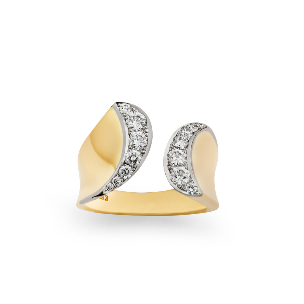Margareta Pinky 18k Gold & Whitegold Ring w. Diamonds