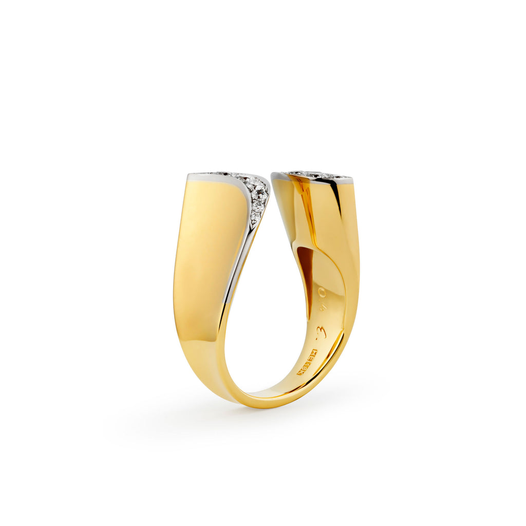 Margareta Pinky 18k Gold & Whitegold Ring w. Diamonds