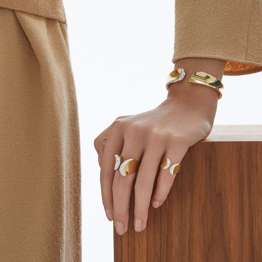 Margareta Pinky 18k Gold & Whitegold Ring w. Diamonds