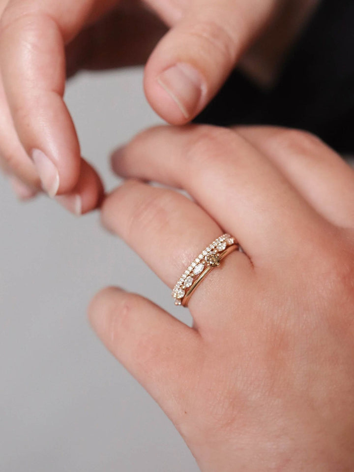 Marquise 18K Guld, Hvidguld eller Rosaguld Ring m. Diamanter