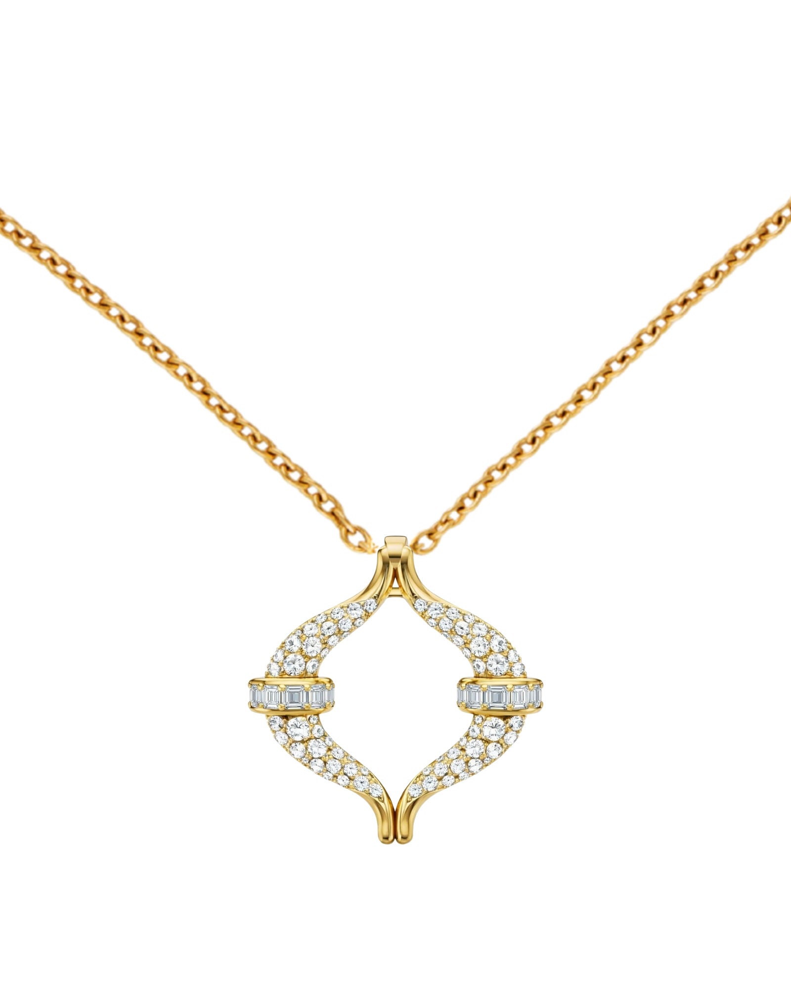 Eboris Maxi Pavéd 18K Gold Necklace w. Diamonds
