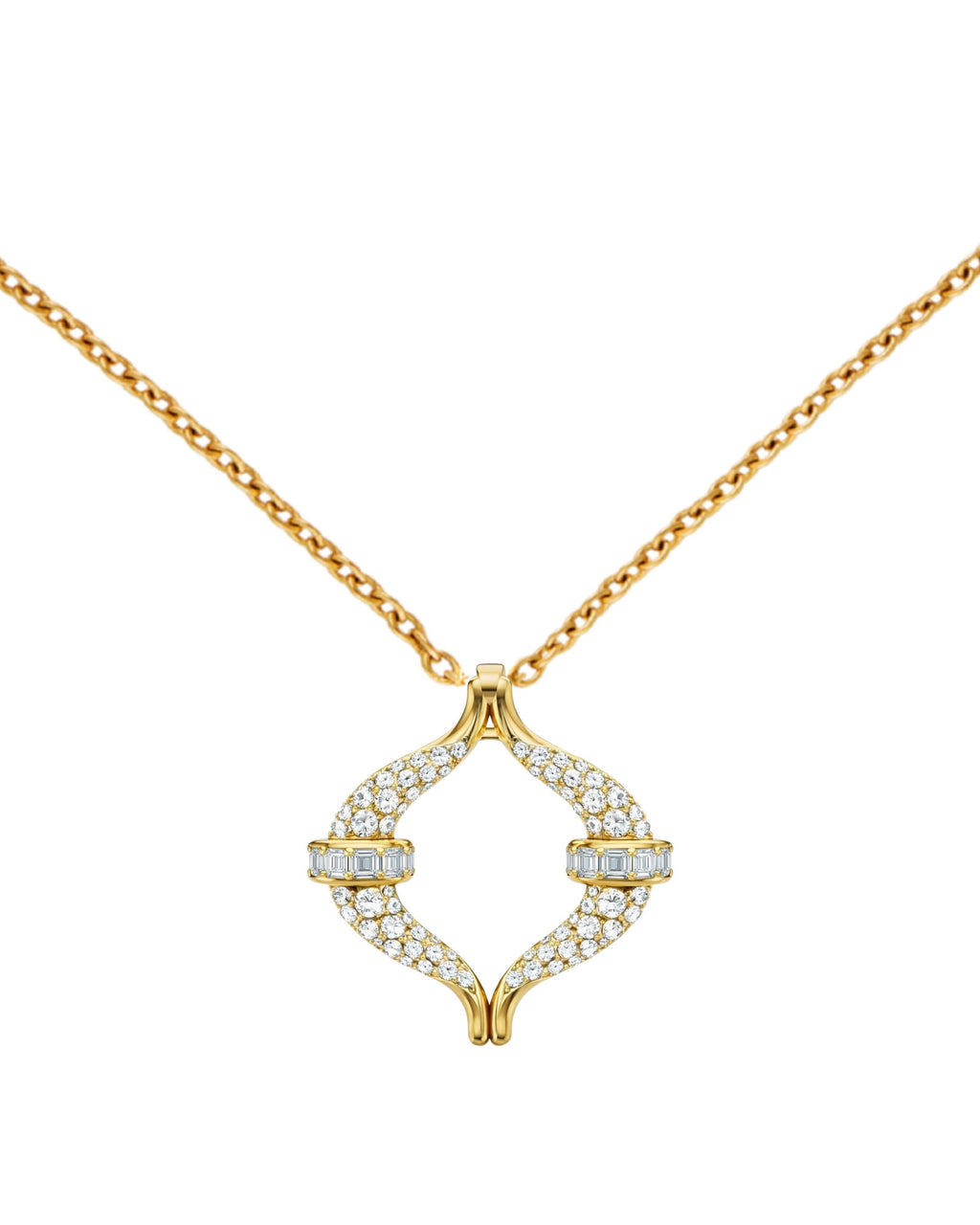 Eboris Maxi Pavéd 18K Gold Necklace w. Diamonds