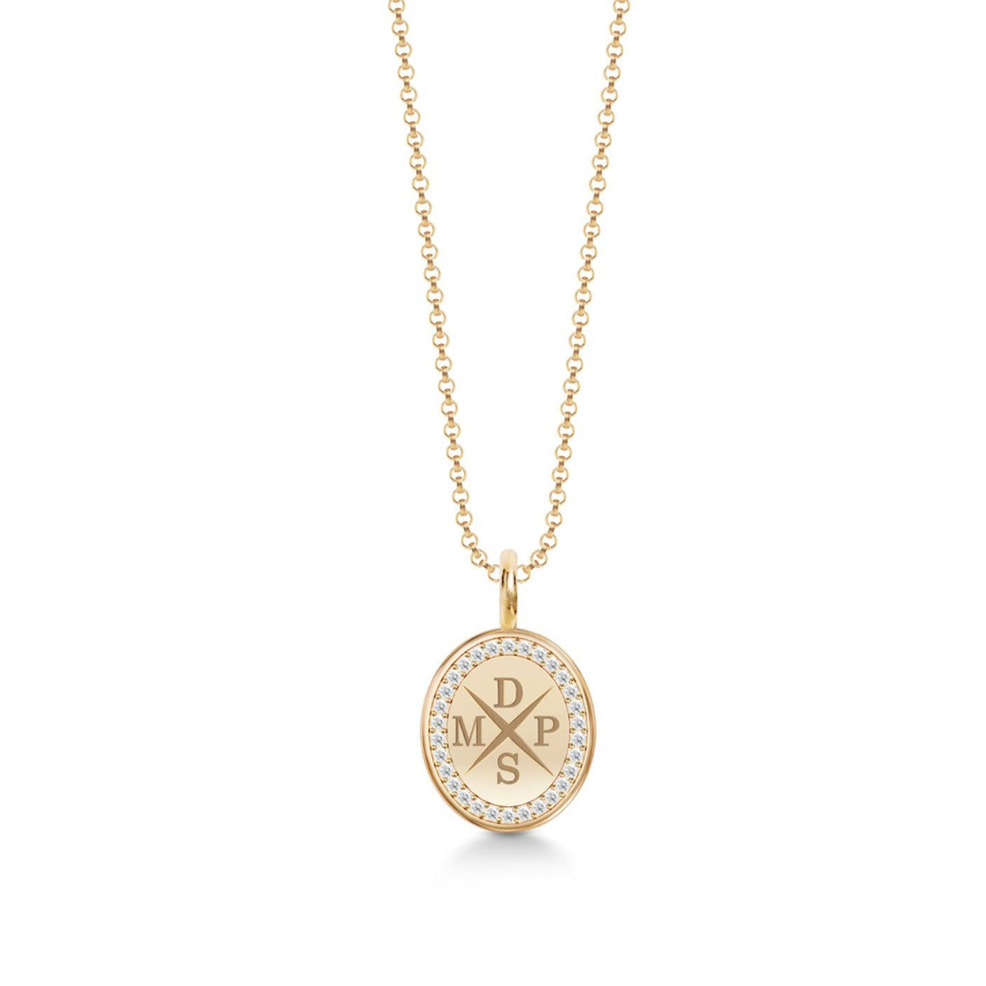 Bespoke Medallion 18K Gold Necklace w. Diamonds