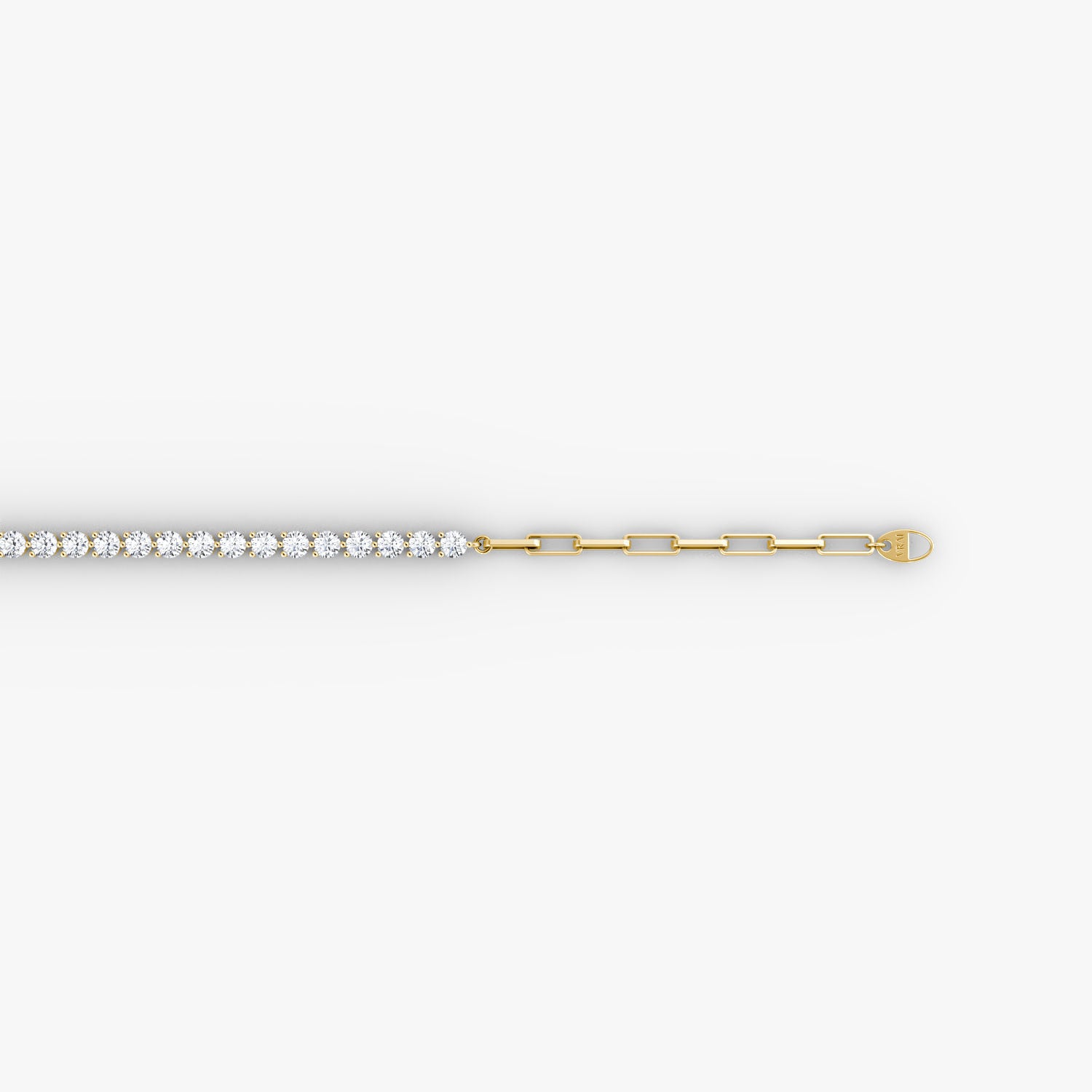 Paperclip Medium 14K Gold Tennis Bracelet w. Lab.Grown Diamonds